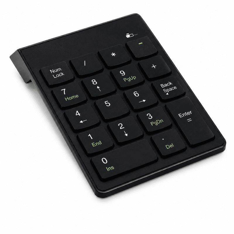 Mini Clavier Numérique Sans Fil USB 2,4 GHz, Noir