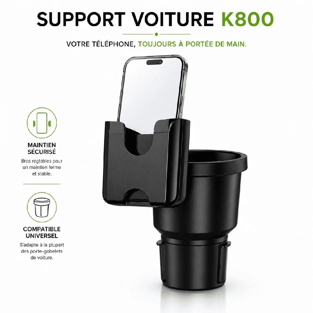 Support de téléphone universel pour voiture K800 Noir